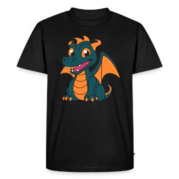 Bébé dragon - T-shirt Premium bio Homme - noir - Devant - Nico (187cm)