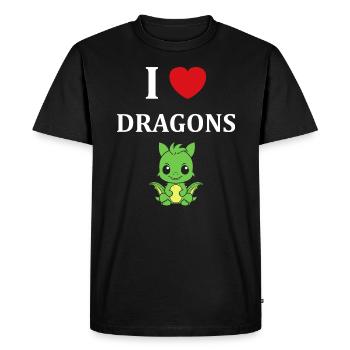 Bébé dragon - T-shirt Premium bio Homme - noir - Devant - Nico (187cm)