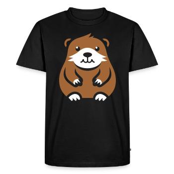 Simple Groundhog - Men's Premium Organic T-Shirt - black - Front - Nico (187cm)