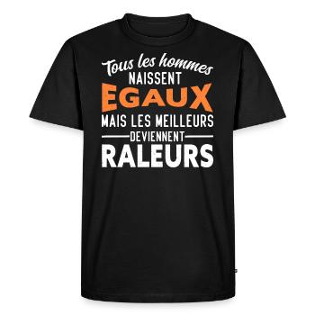 les meilleurs Raleurs - T-shirt Premium bio Homme - noir - Devant - Nico (187cm)
