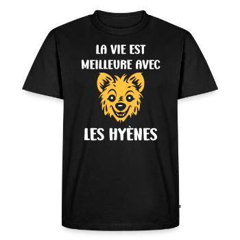 hyène - T-shirt Premium bio Homme - noir - Devant - Nico (187cm)