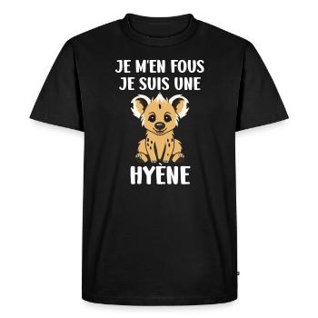 hyène - T-shirt Premium bio Homme - noir - Devant - Nico (187cm)