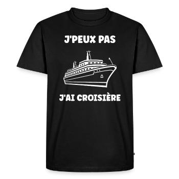 J'peux pas j'ai Croisière - T-shirt Premium bio Homme - noir - Devant - Nico (187cm)