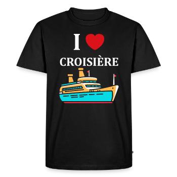 I love Croisière - T-shirt Premium bio Homme - noir - Devant - Nico (187cm)