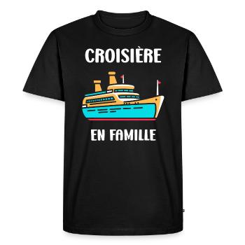 Croisière en famille - T-shirt Premium bio Homme - noir - Devant - Nico (187cm)
