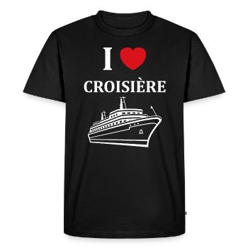 I love Croisière - T-shirt Premium bio Homme - noir - Devant - Nico (187cm)