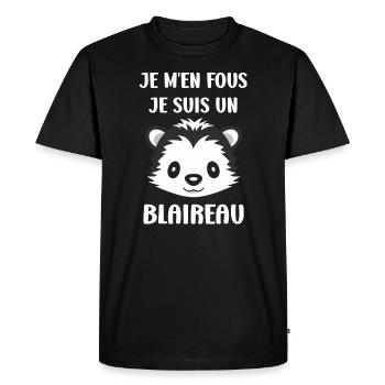 Humour blaireau - T-shirt Premium bio Homme - noir - Devant - Nico (187cm)