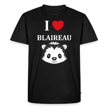 Humour blaireau - T-shirt Premium bio Homme - noir - Devant - Nico (187cm)