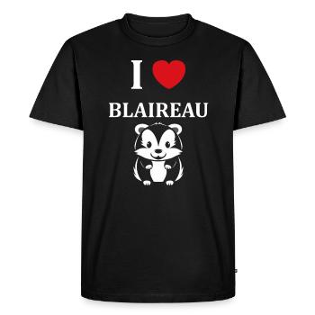 Humour blaireau - T-shirt Premium bio Homme - noir - Devant - Nico (187cm)