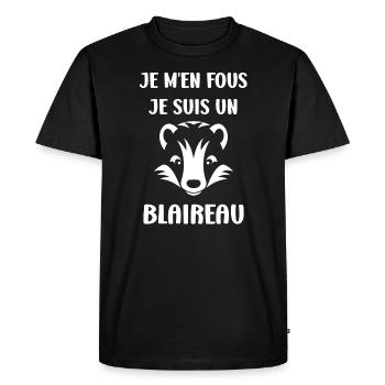 Humour blaireau - T-shirt Premium bio Homme - noir - Devant - Nico (187cm)