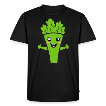 celery - Men's Premium Organic T-Shirt - black - Front - Nico (187cm)