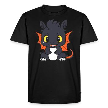 Bébé dragon - T-shirt Premium bio Homme - noir - Devant - Nico (187cm)