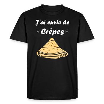 Crêpes Bretagne humour crêpe - T-shirt Premium bio Homme - noir - Devant - Nico (187cm)