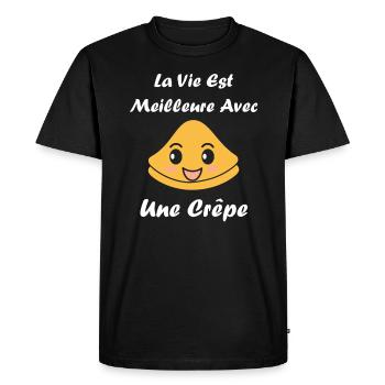 Crêpes Bretagne humour crêpe - T-shirt Premium bio Homme - noir - Devant - Nico (187cm)