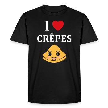 Crêpes Bretagne humour crêpe - T-shirt Premium bio Homme - noir - Devant - Nico (187cm)