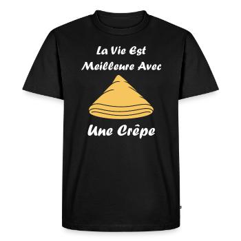 Crêpes Bretagne humour crêpe - T-shirt Premium bio Homme - noir - Devant - Nico (187cm)
