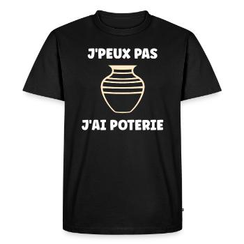Humour pots de Poterie - T-shirt Premium bio Homme - noir - Devant - Nico (187cm)