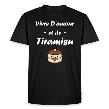 Humour tiramisu - T-shirt Premium bio Homme - noir - Devant - Nico (187cm)