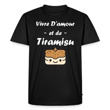 Humour tiramisu - T-shirt Premium bio Homme - noir - Devant - Nico (187cm)