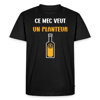 Humour punch planteur - T-shirt Premium bio Homme - noir - Devant - Nico (187cm)