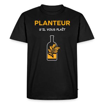 Humour punch planteur - T-shirt Premium bio Homme - noir - Devant - Nico (187cm)