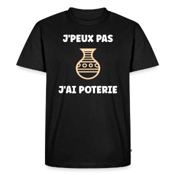 Poterie - T-shirt Premium bio Homme - noir - Devant - Nico (187cm)