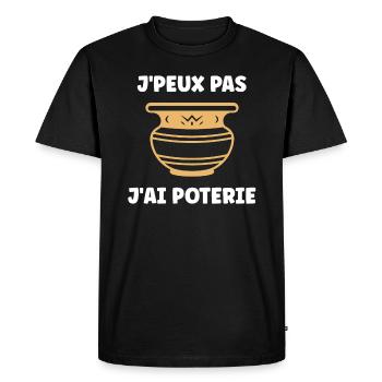 Poterie - T-shirt Premium bio Homme - noir - Devant - Nico (187cm)