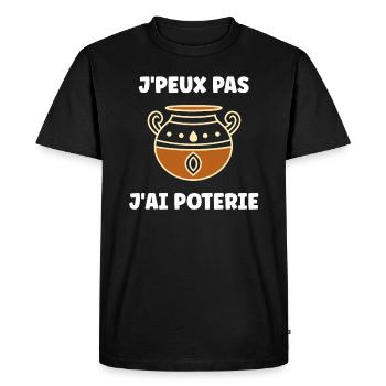 Poterie - T-shirt Premium bio Homme - noir - Devant - Nico (187cm)