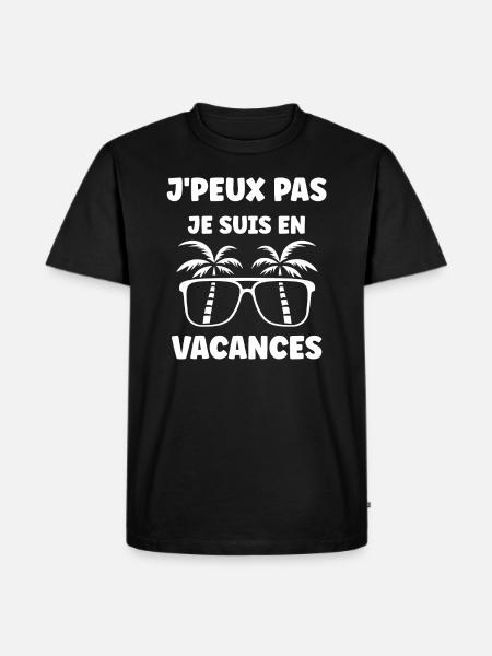je suis en vacances - T-shirt Premium bio Homme - noir