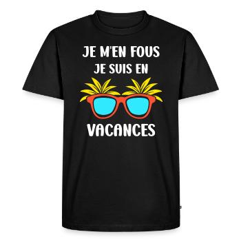 je suis en vacances - T-shirt Premium bio Homme - noir - Devant - Nico (187cm)