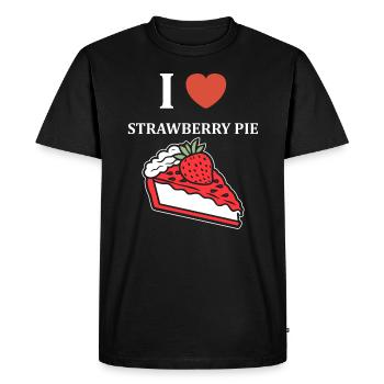 Tarte aux fraises - T-shirt Premium bio Homme - noir - Devant - Nico (187cm)