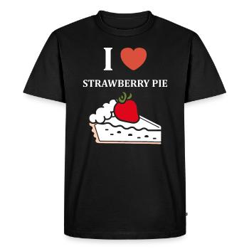 Tarte aux fraises - T-shirt Premium bio Homme - noir - Devant - Nico (187cm)