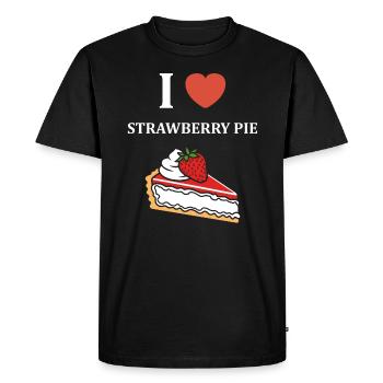 Tarte aux fraises - T-shirt Premium bio Homme - noir - Devant - Nico (187cm)