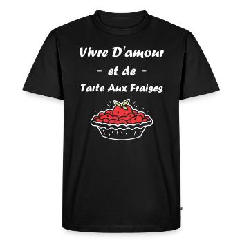 Tarte aux fraises - T-shirt Premium bio Homme - noir - Devant - Nico (187cm)
