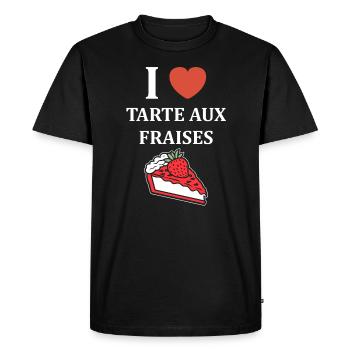 Tarte aux fraises - T-shirt Premium bio Homme - noir - Devant - Nico (187cm)
