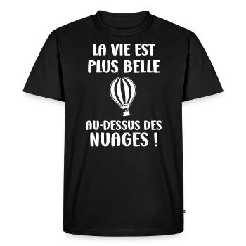 Humour Montgolfière - T-shirt Premium bio Homme - noir - Devant - Nico (187cm)