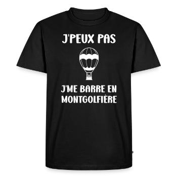Humour Montgolfière - T-shirt Premium bio Homme - noir - Devant - Nico (187cm)