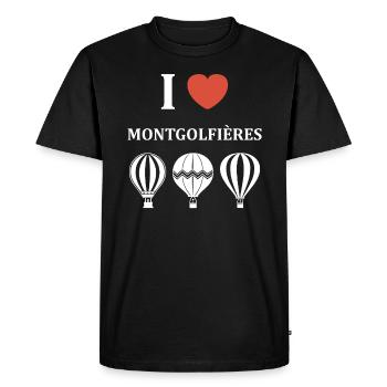 Humour Montgolfière - T-shirt Premium bio Homme - noir - Devant - Nico (187cm)