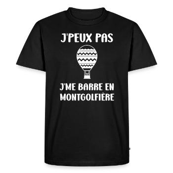 Humour Montgolfière - T-shirt Premium bio Homme - noir - Devant - Nico (187cm)