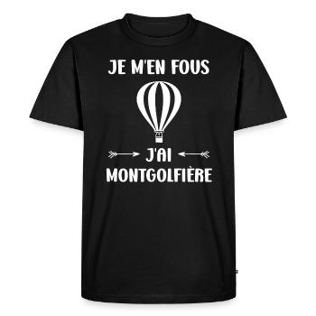 Humour Montgolfière - T-shirt Premium bio Homme - noir - Devant - Nico (187cm)