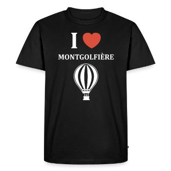 Humour Montgolfière - T-shirt Premium bio Homme - noir - Devant - Nico (187cm)