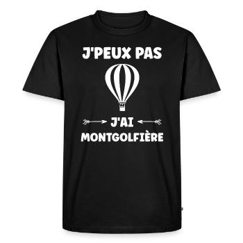 Humour Montgolfière - T-shirt Premium bio Homme - noir - Devant - Nico (187cm)