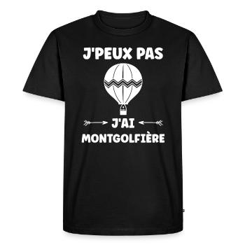 Humour Montgolfière - T-shirt Premium bio Homme - noir - Devant - Nico (187cm)
