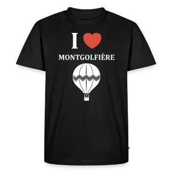 Humour Montgolfière - T-shirt Premium bio Homme - noir - Devant - Nico (187cm)