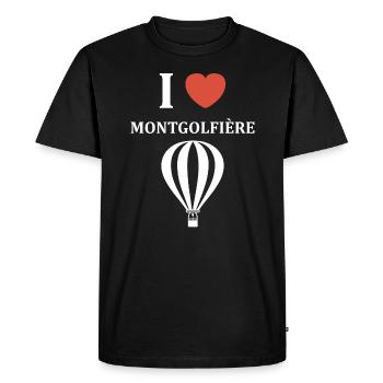 Humour Montgolfière - T-shirt Premium bio Homme - noir - Devant - Nico (187cm)