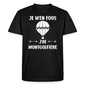 Humour Montgolfière - T-shirt Premium bio Homme - noir - Devant - Nico (187cm)