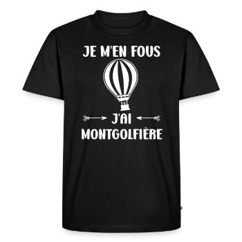Humour Montgolfière - T-shirt Premium bio Homme - noir - Devant - Nico (187cm)