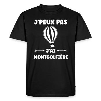 Humour Montgolfière - T-shirt Premium bio Homme - noir - Devant - Nico (187cm)