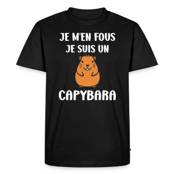 Humour Capybara - T-shirt Premium bio Homme - noir - Devant - Nico (187cm)