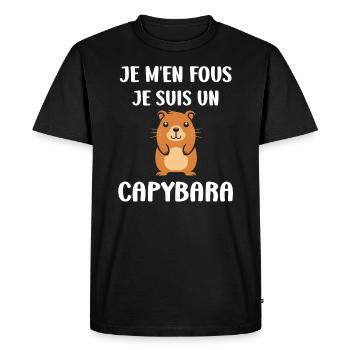 Humour Capybara - T-shirt Premium bio Homme - noir - Devant - Nico (187cm)